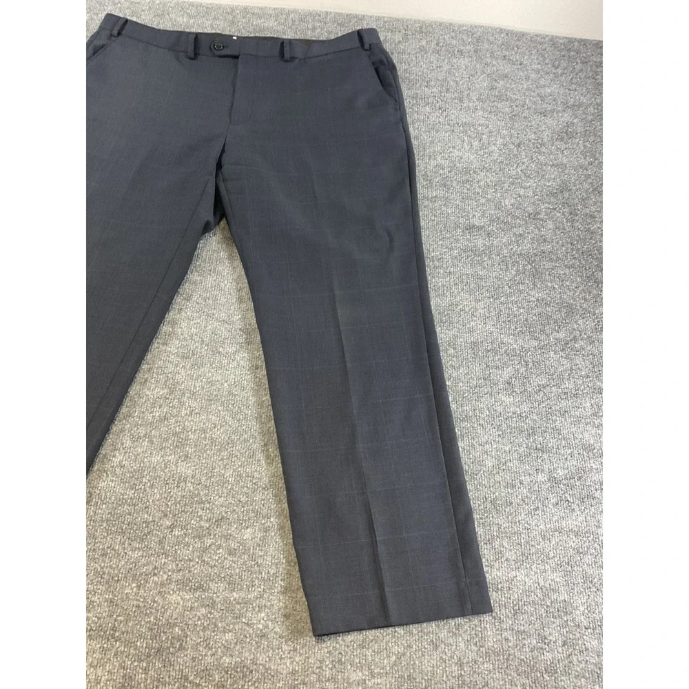 Lauren Ralph Lauren 100% Wool Dress Pants 42x30 Gray Natural Stretch Flat Front
